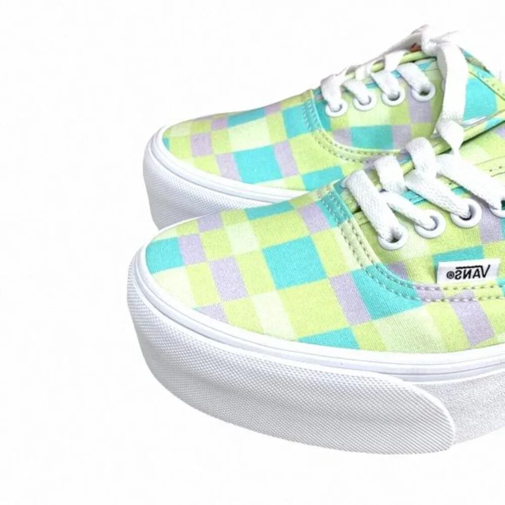 VANS Authentic Platform Shoes Pastel Picnic Canvas VN0A5KXXPP5 Size Women Multi - Picture 11 of 13